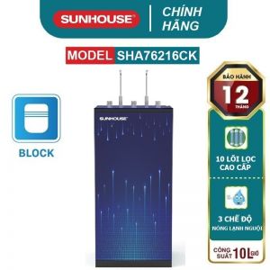 Máy lọc nước R.O nóng lạnh 10 lõi SUNHOUSE SHA76216CK